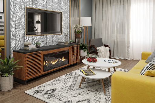 Fireplace TV Stand Console For TVs Up To 100" - Black / Bourbon Home Essentials