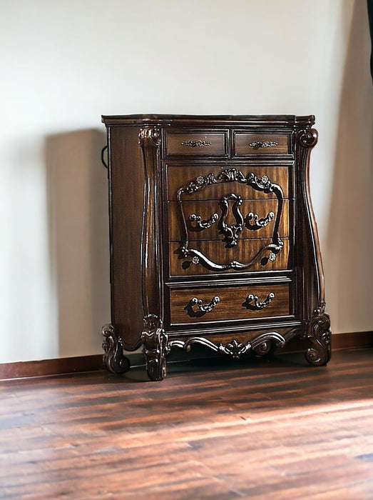 Solid Wood Six Drawer Chest - Brown