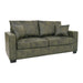 2 Seater Sofa, 2 Throw Pillows For Living Room - Olive Green Home Essentials