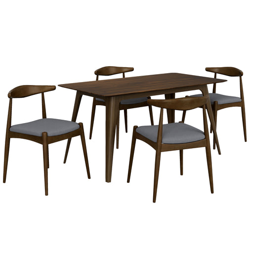 Retro Elegant 5 Piece Dining Set Noble House