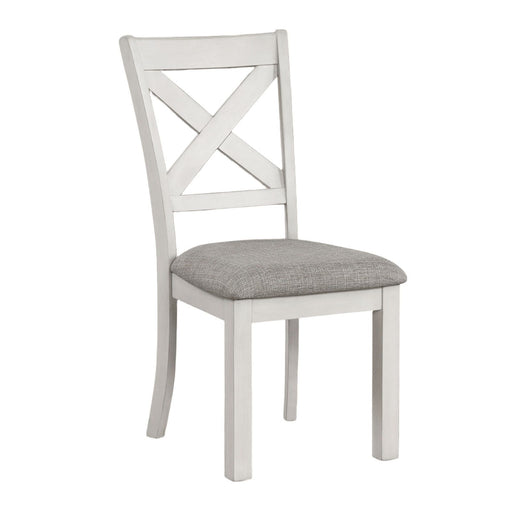 Dining Chairs With Cross Back, Cushion Seat (Set of 2) - White Home Essentials