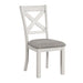 Dining Chairs With Cross Back, Cushion Seat (Set of 2) - White Home Essentials