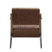 Eacnlz - Accent Chair - Cocoa Top Grain Leather & Matt Iron ACME