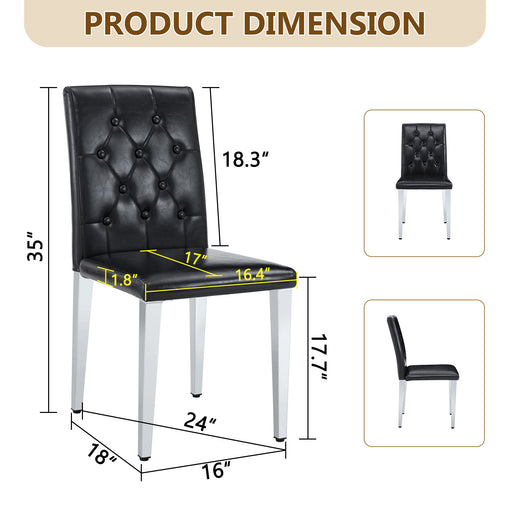 Dining Chairs With Ergonomic Buckle Backrest For Home Home Essentials