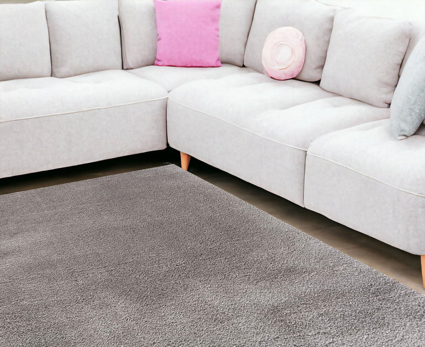 8' x 11' Modern Solid Shag Area Rug - Gray