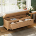 Shoe Bench With Cushion And 3 Drawers - Natural Hearth and Haven