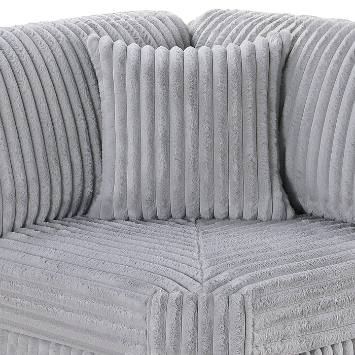 Corner Wedge Chair With Pillow, Living Room Furniture, Soft Upholstered Modular Seating - Gray / Mink Home Essentials