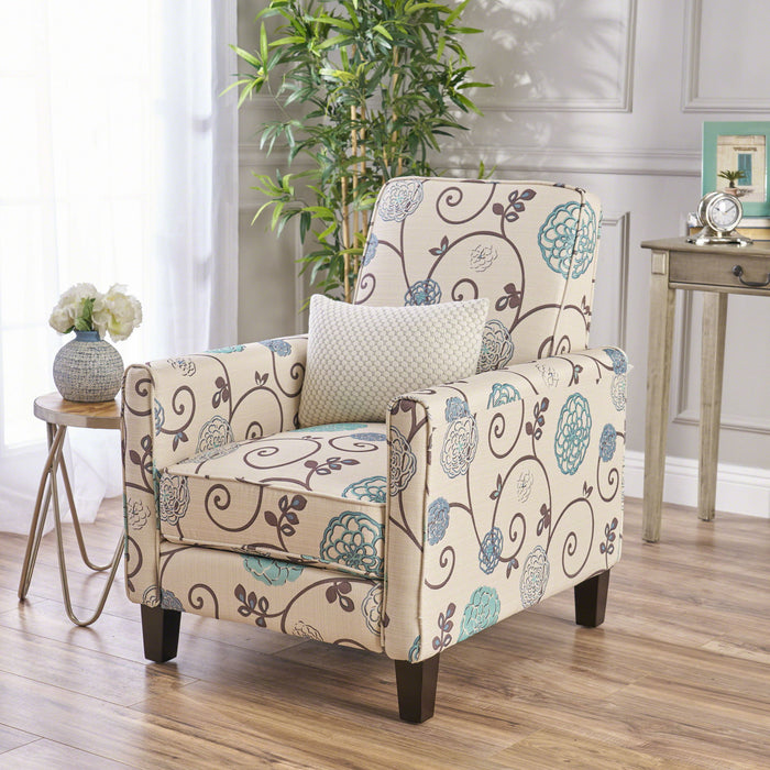 Push Back Upholstered Recliner Armchair Noble House
