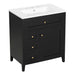 Modern Bathroom Vanity With Sink, 3 Drawers And Adjustable Shelf Hearth and Haven