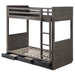 Estevon - Twin Over Twin Bunk Bed With Storage - Gray Oak ACME