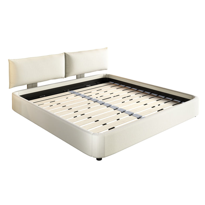 Cloud Bed Frame With Oversized Padded Movable Headboard Home Essentials
