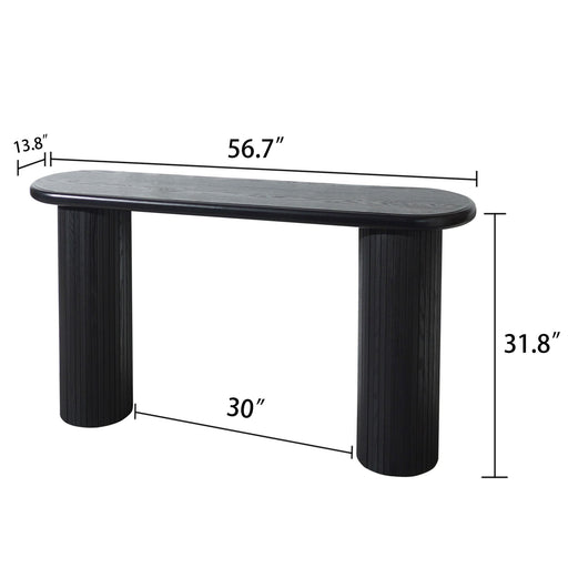 Fluted Cylinder Console Table - Black Home Essentials