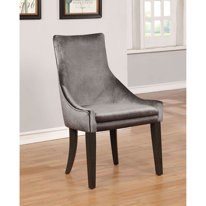 Rexford - Upholstered Dining Side Chair (Set of 2) - Gray Furniture Max