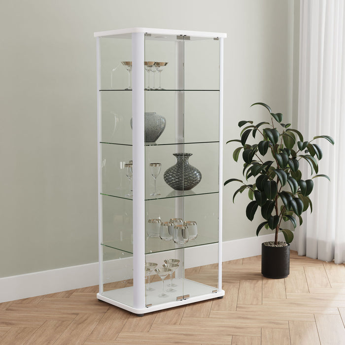 Nevra - 4 Shelf Display LED Curio Cabinet Furniture Max