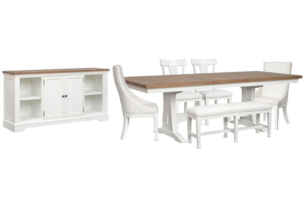 Kingston - Extendable Trestle Dining Table Set Magnussen Furniture