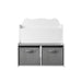 Bookshelf With Storage Bins, Bookcase With Book Display Shelf And 2 Bins, Cute Bear Shaped Backboard, Toy Organizer - White Home Essentials