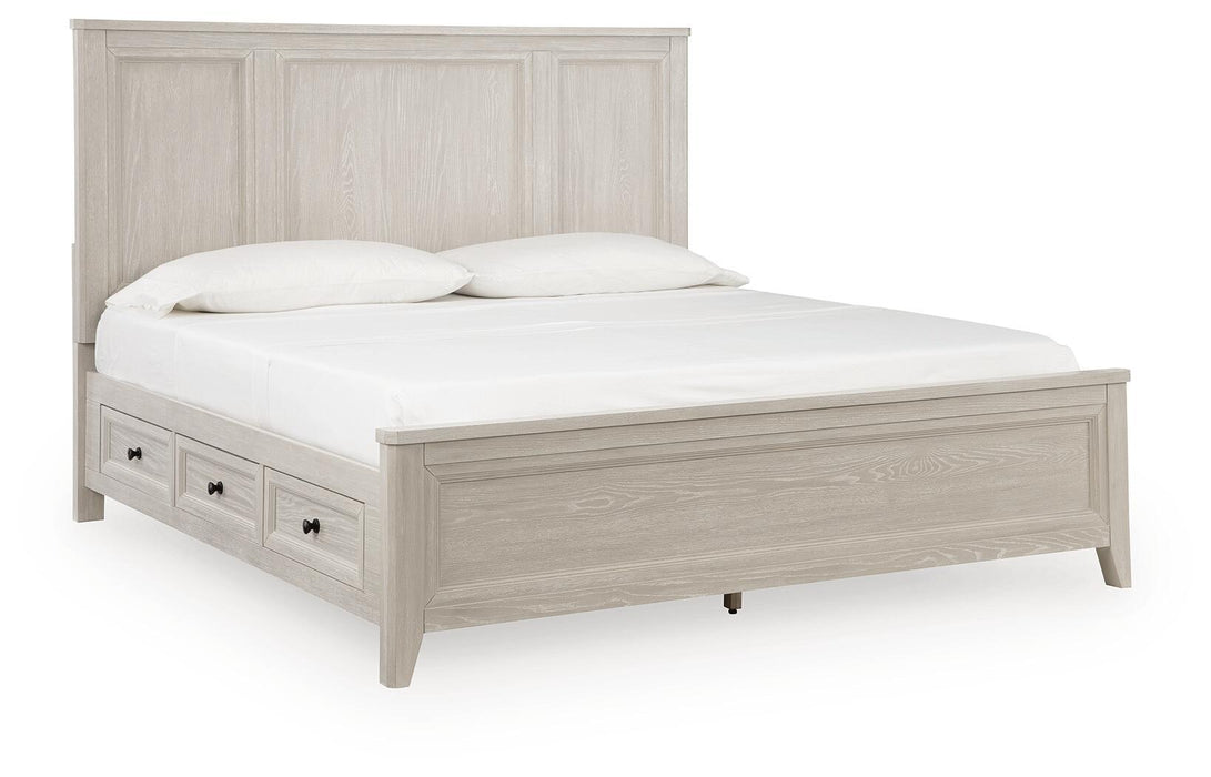 Darbonton - King Panel Storage Bed - Dove White Signature Design by Ashley®