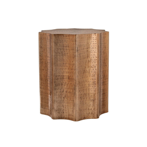 Drum Accent Side Table, Stylish Scalloped Design 8th Street