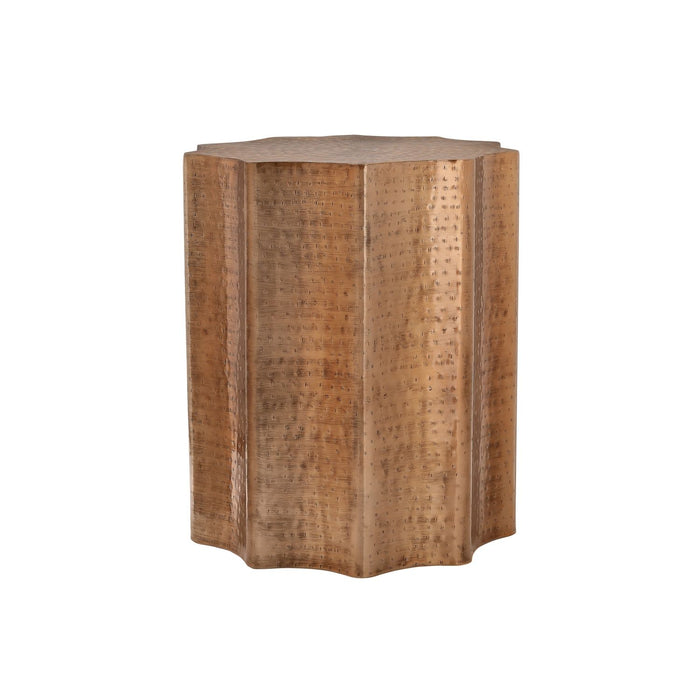 Drum Accent Side Table, Stylish Scalloped Design 8th Street