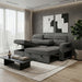 Mitchell - Reversible Sofabed With Storage Chaise, USB And Cup Holders - Dark Gray Global Furniture USA