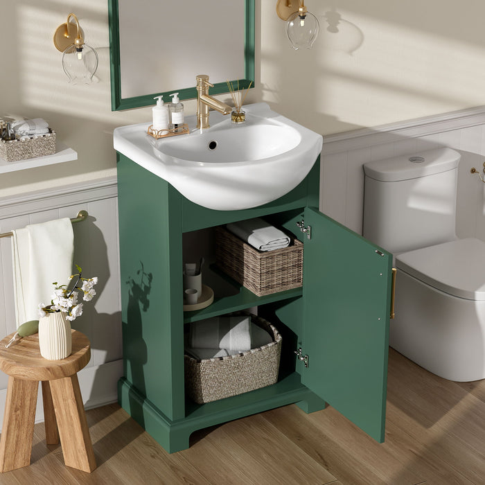20" Bathroom Vanity With Bulged Sink, Freestanding Single Vanity Set, Soft Close Door Hearth and Haven