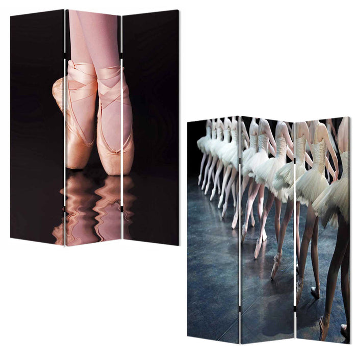 Wood Canvas Ballet Screen - Multi Color