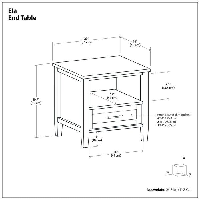 Ela - End Table - Brown Simpli-Home