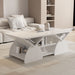 Geometric Engineered Coffee Table With Rounded Corners With Open Shelves Home Essentials
