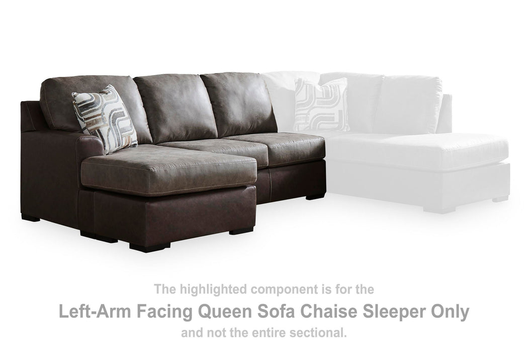 Castille Way - LAF Queen Sofa Chaise Sleeper - Fossil Signature Design by Ashley®