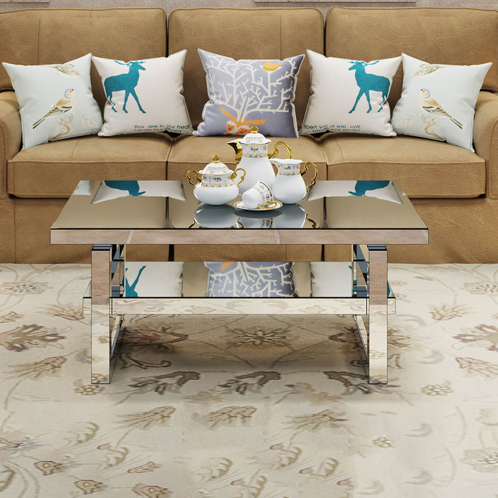 Square Coffee Table For Living Room - Silver Home Essentials