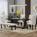 6 Piece Dining Table Set With Rectangular Wood Table, 4 Upholstered Chairs, Bench Hearth and Haven