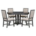 5 Piece Dining Set With Extendable Round Table And Upholstered Chairs Hearth and Haven