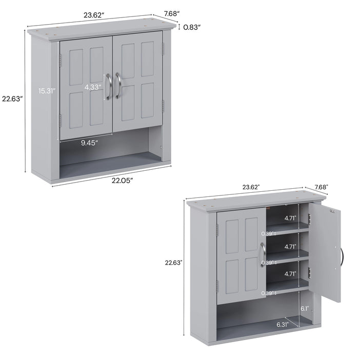 Multi Functional Wall Mounted Cabinet With Adjustable Shelves For Bathroom Noble House