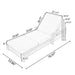 Chaise Lounge With 3 Fold Cushion Set, 3 Position Adjustable Backrest Noble House