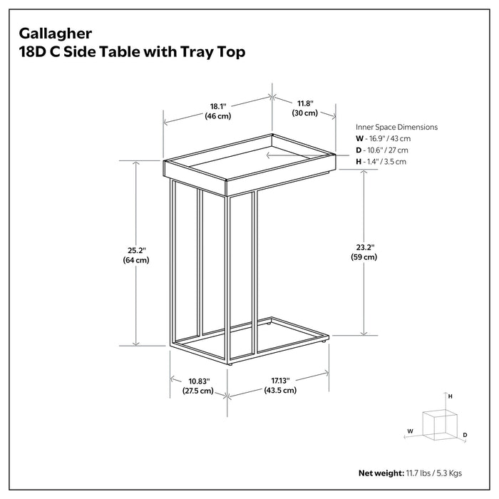 Gallagher - Handcrafted C Side Table Simpli-Home