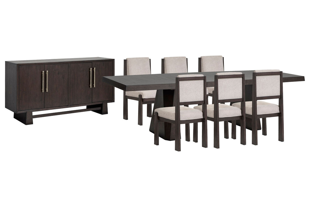 Tauren - 8 Piece Extendable Double Pedestal Dining Table Set Magnussen Furniture