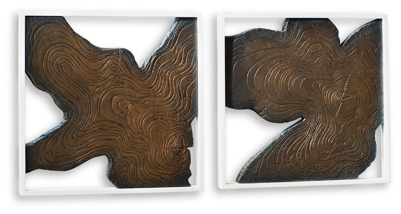 Landley - Wall Decor Set (Set of 2) - Brown / White Signature Design by Ashley®