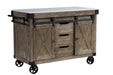 Alforvott - Kitchen Island - Marble Top & Weathered Gray ACME
