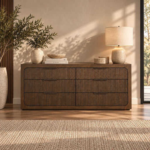 Leanna - Dresser With Wood Top - Brown Oak ACME