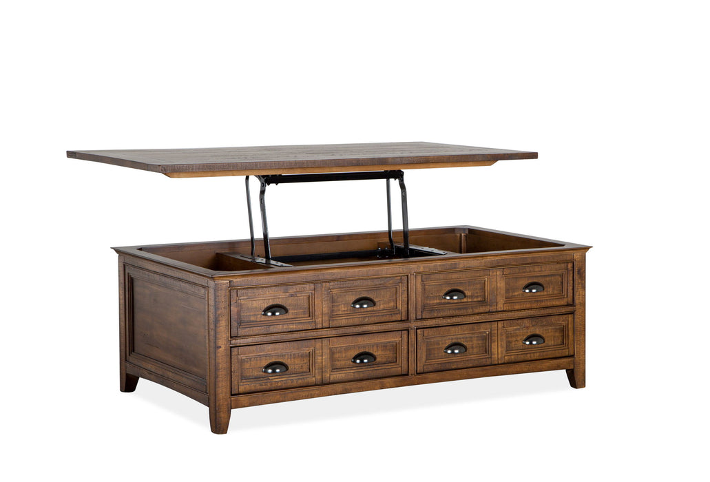 Bay Creek - Lift Top Storage Cocktail Table With Casters - Toasted Nutmeg Magnussen Furniture