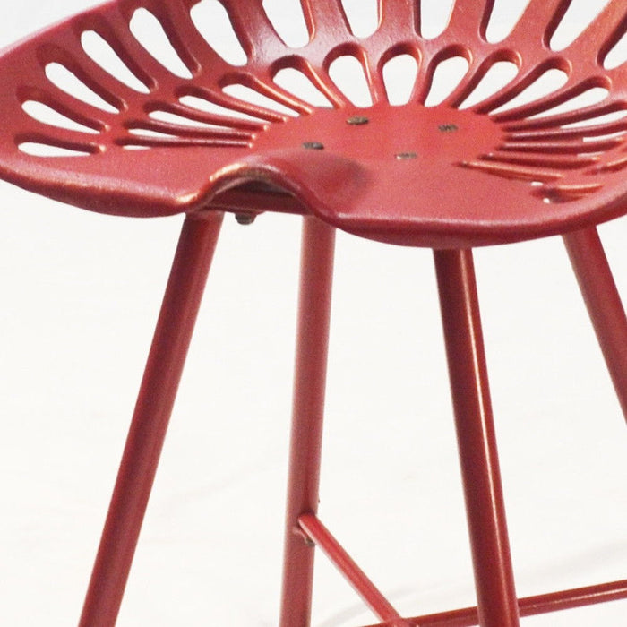 Backless Stool 18" - Red - Metal