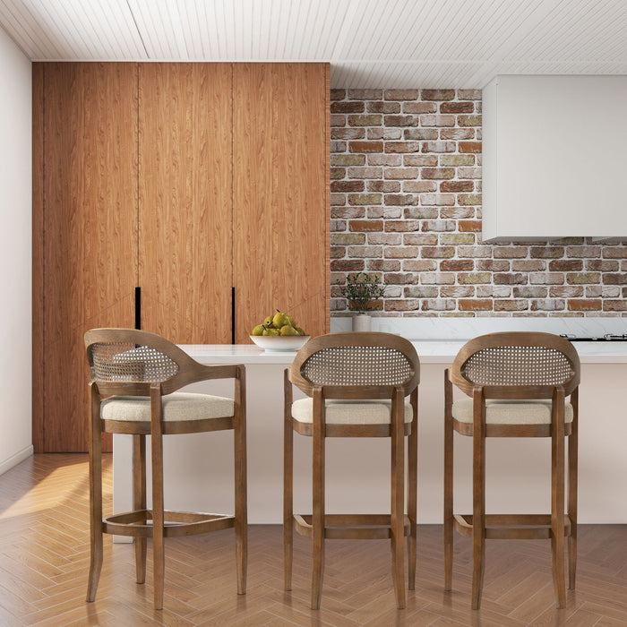 Americana - Mid-Century Modern Cane Back Counter Stool