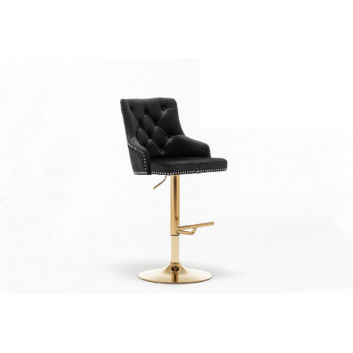 Adjustable Swivel Bar Stool With Nailhead Trim (Set of 2) Home Essentials