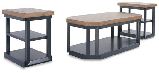 Landocken - Occasional Table Set (Set of 3) - Brown / Blue Signature Design by Ashley®