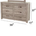 1 Piece Dresser With Handles, 6 Drawers - Light Gray Home Essentials