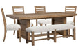 Plum Creek - 6 Piece Extendable Trestle Dining Table Set Magnussen Furniture