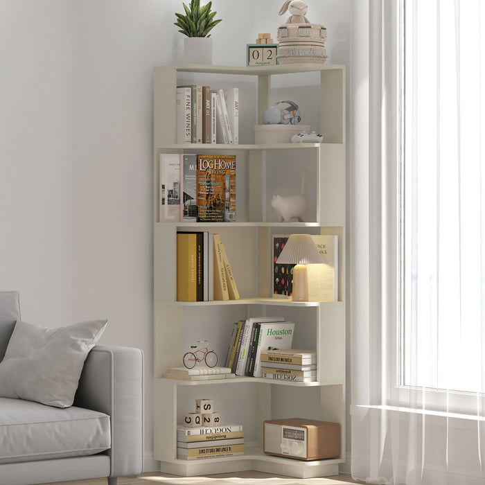 L-Shaped Corner Bookshelf Home Essentials