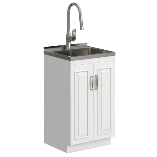 Darwin - Deluxe Laundry Cabinet With Pull-Out Faucet And Stainless Steel Sink Simpli-Home