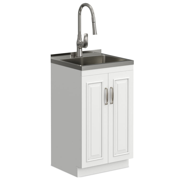 Darwin - Deluxe Laundry Cabinet With Pull-Out Faucet And Stainless Steel Sink Simpli-Home