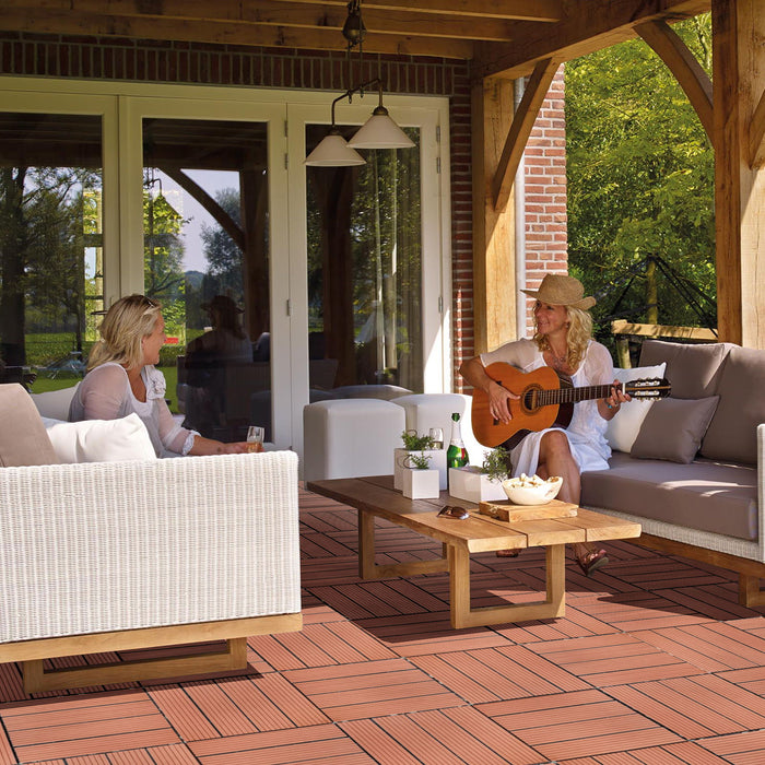 Plastic Interlocking Deck Tiles, Waterproof All Weather Use Daily Nest